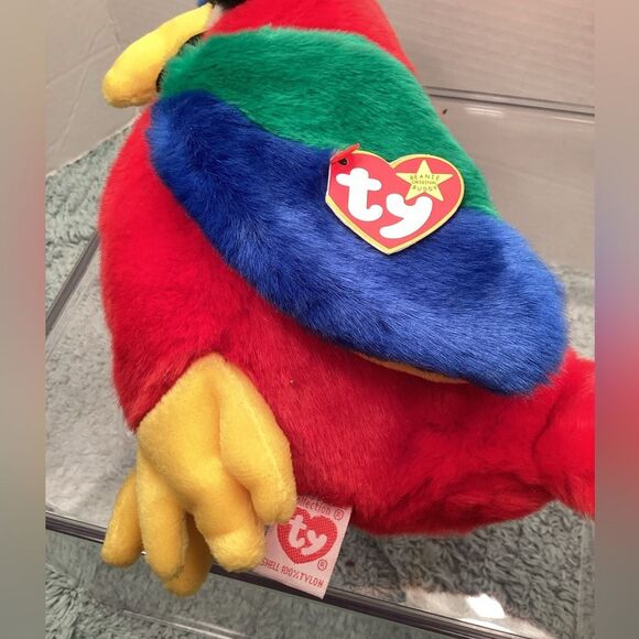 Ty Beanie Baby Buddy Jabber 1999 Plush Parrot Bird with Tags Great Condition - Picture 6 of 12
